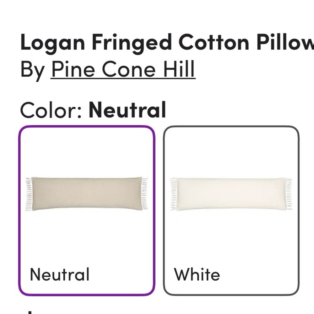 Pine Cone Hill Cotton Pillow cover with Fringe
